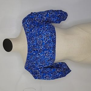 Forever 21 Blue Floral Crop Off the Shoulder Top NWT SZ L